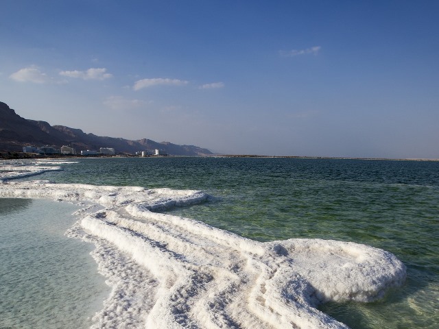 The Dead Sea with its salty shores